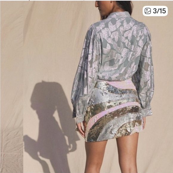 New! JEN’S PIRATE BOOTY RISING STAR SHIMMER BALLOON SLEEVE TOP SIZE XS - Picture 2 of 5